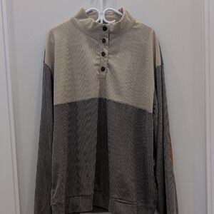 Men's Turtleneck Sweater in Gray and Cream